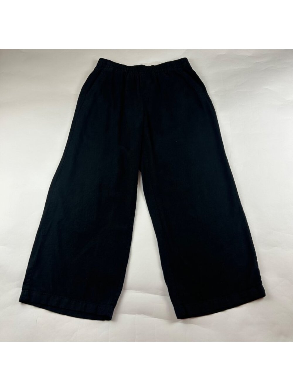 Old Navy Black Linen Blend Pull On Wide Leg Lounge Pant S
